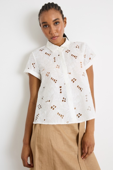 Broderie Anglaise muslin shirt Intrend