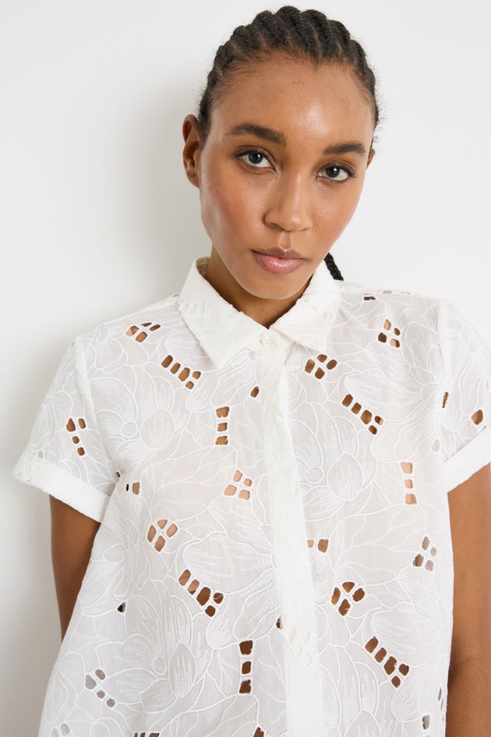 Broderie Anglaise muslin shirt Intrend - 3