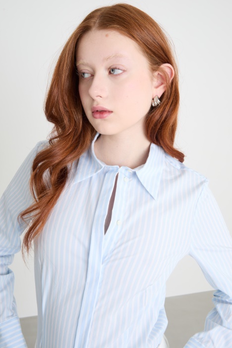 Camicia slim in popeline