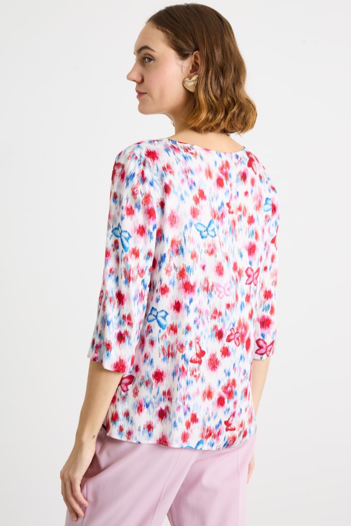 Printed viscose twill blouse Intrend - 4