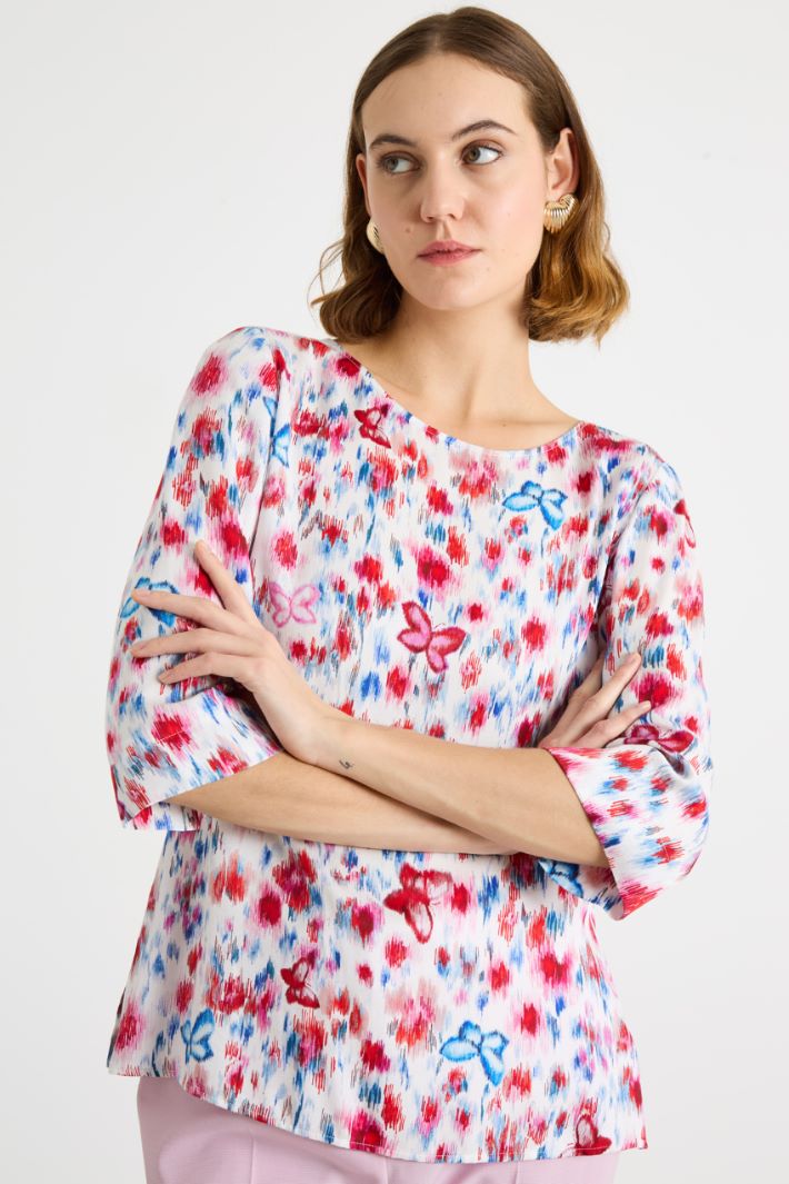 Printed viscose twill blouse Intrend - 2