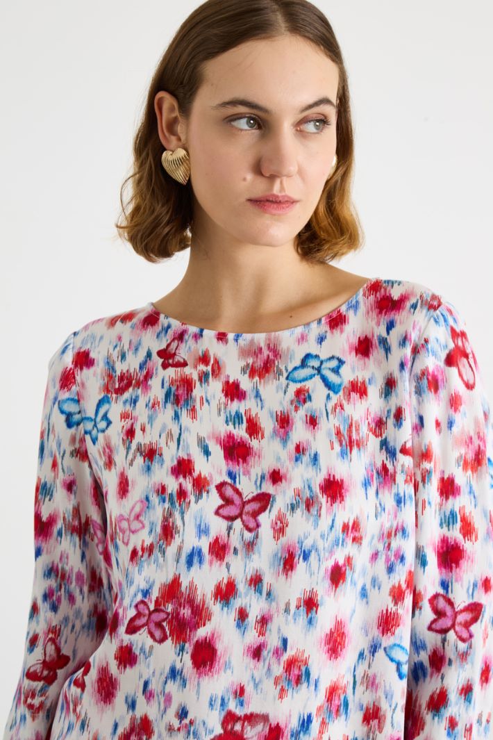 Printed viscose twill blouse Intrend - 3