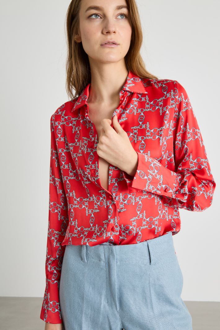 Printed satin blouse Intrend - 2
