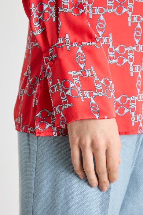 Blusa in raso stampato