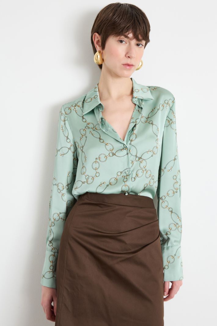 Printed satin blouse Intrend - 2