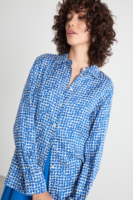 Camicia in twill a fantasia