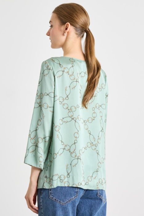 Blusa de satén estampada