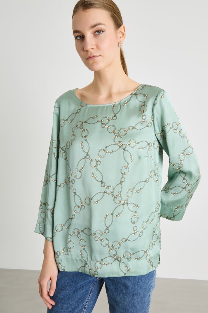 Printed satin blouse Intrend - 2