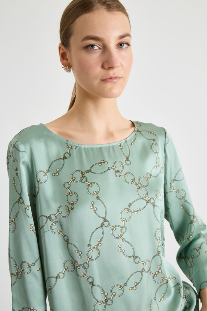 Printed satin blouse Intrend - 3