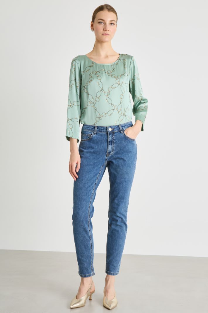 Printed satin blouse Intrend