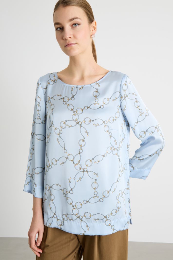 Printed satin blouse Intrend - 2