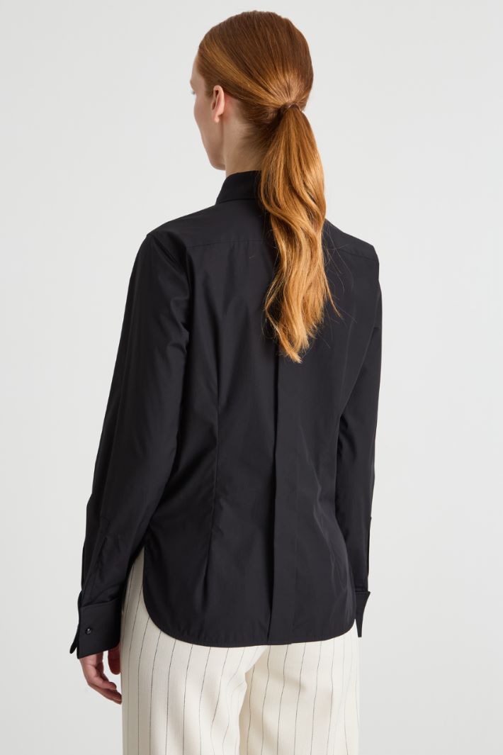 Split-Hem Crepe Shirt Intrend - 4