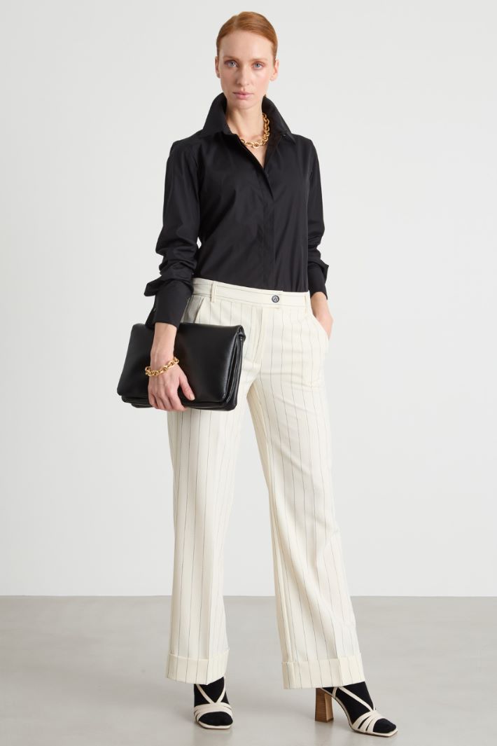 Split-Hem Crepe Shirt Intrend