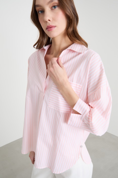 Camicia ampia in popeline