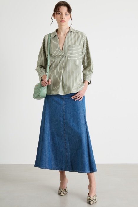 Wide-fit poplin shirt Intrend