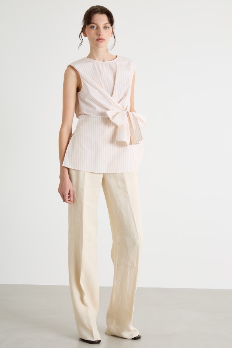 Poplin top with sash Intrend