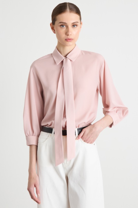 Crepe de chine blouse with scarf Intrend