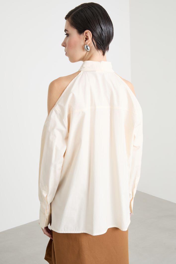 Cut-out poplin shirt Intrend - 4