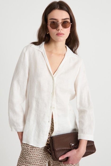 V-neck linen shirt Intrend