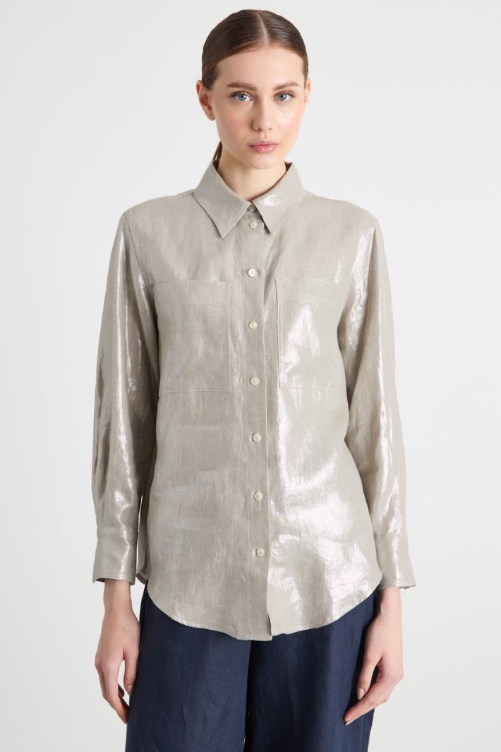 Laminated linen blouse Intrend - 2