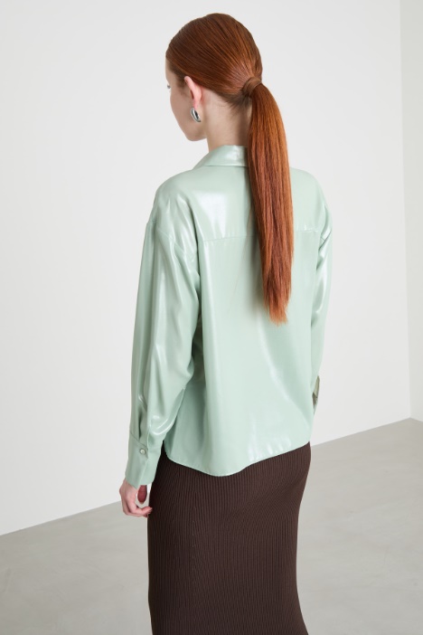 Camicia in twill laminato