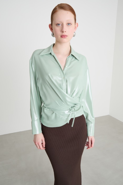 Laminated twill shirt Intrend