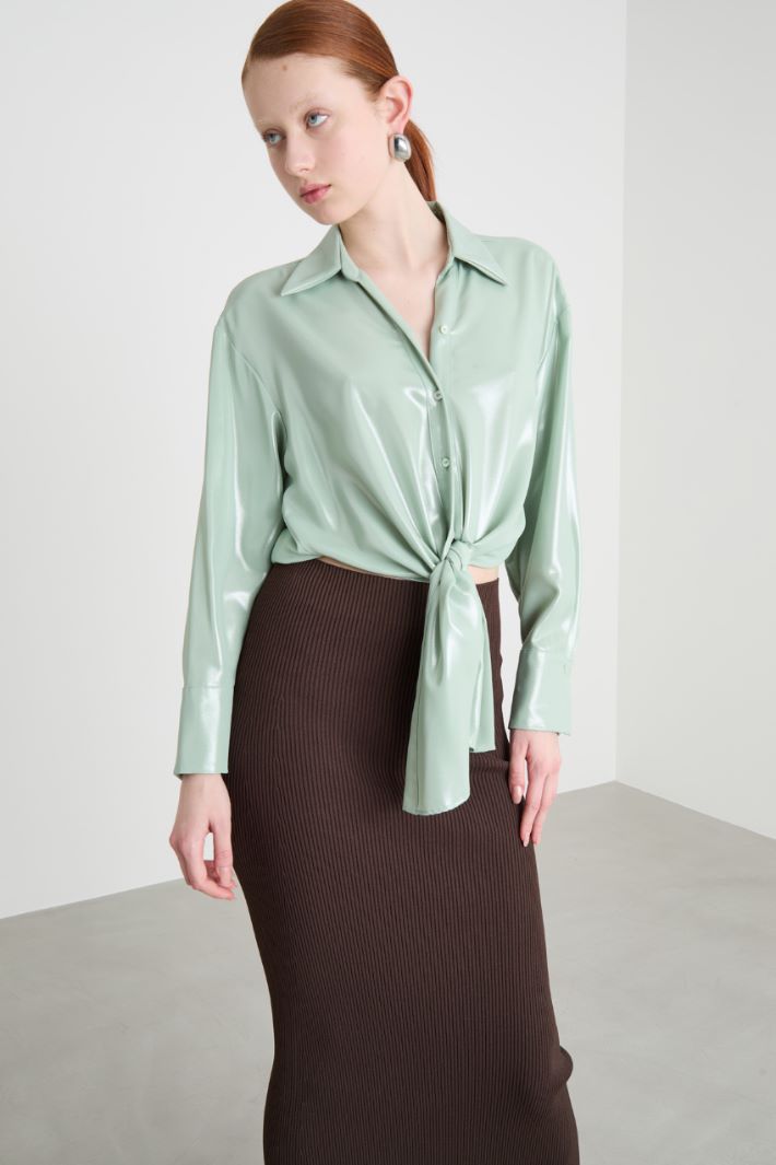 Laminated twill shirt Intrend - 3