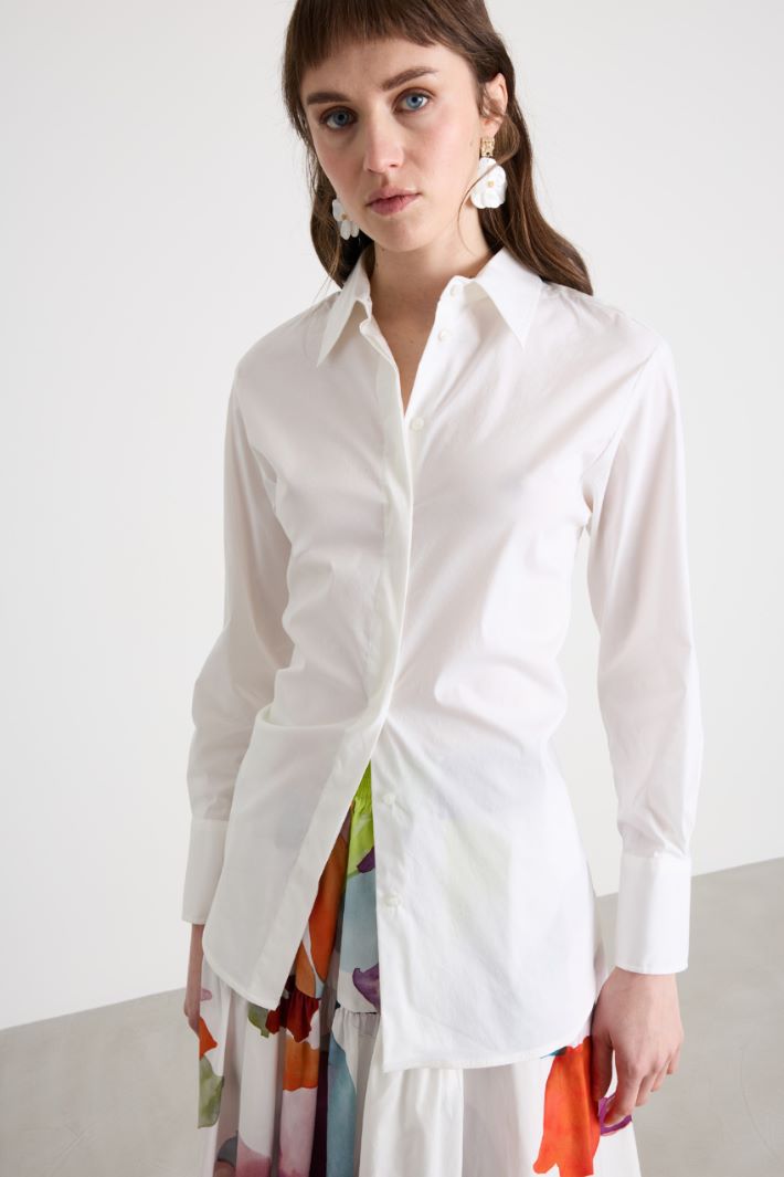 Camicia in popeline stretch Intrend - 2