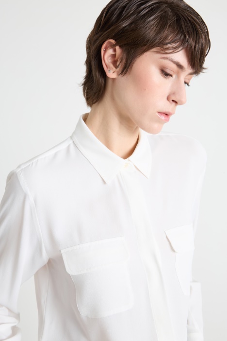 Blusa in crepe de chine