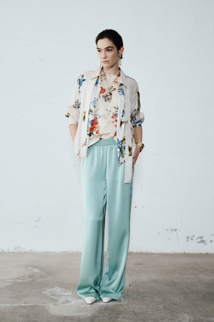 Blusa in twill stampato Intrend - 5