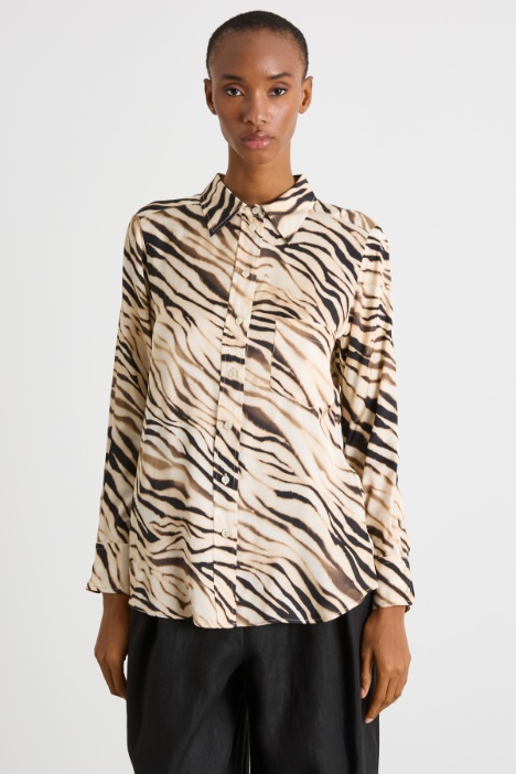 Animal print satin blouse Intrend