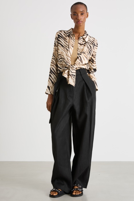 Animal print satin blouse Intrend