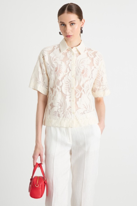Boxy macramé shirt Intrend