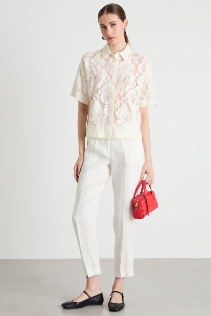 Boxy macramé shirt Intrend