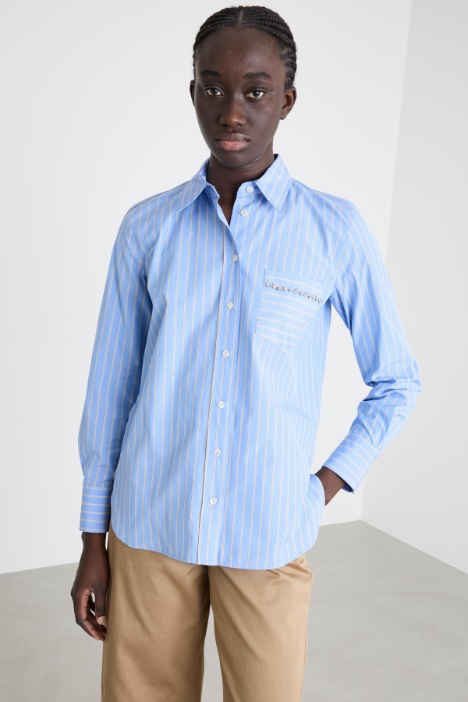 Camicia con taschino ricamato Intrend