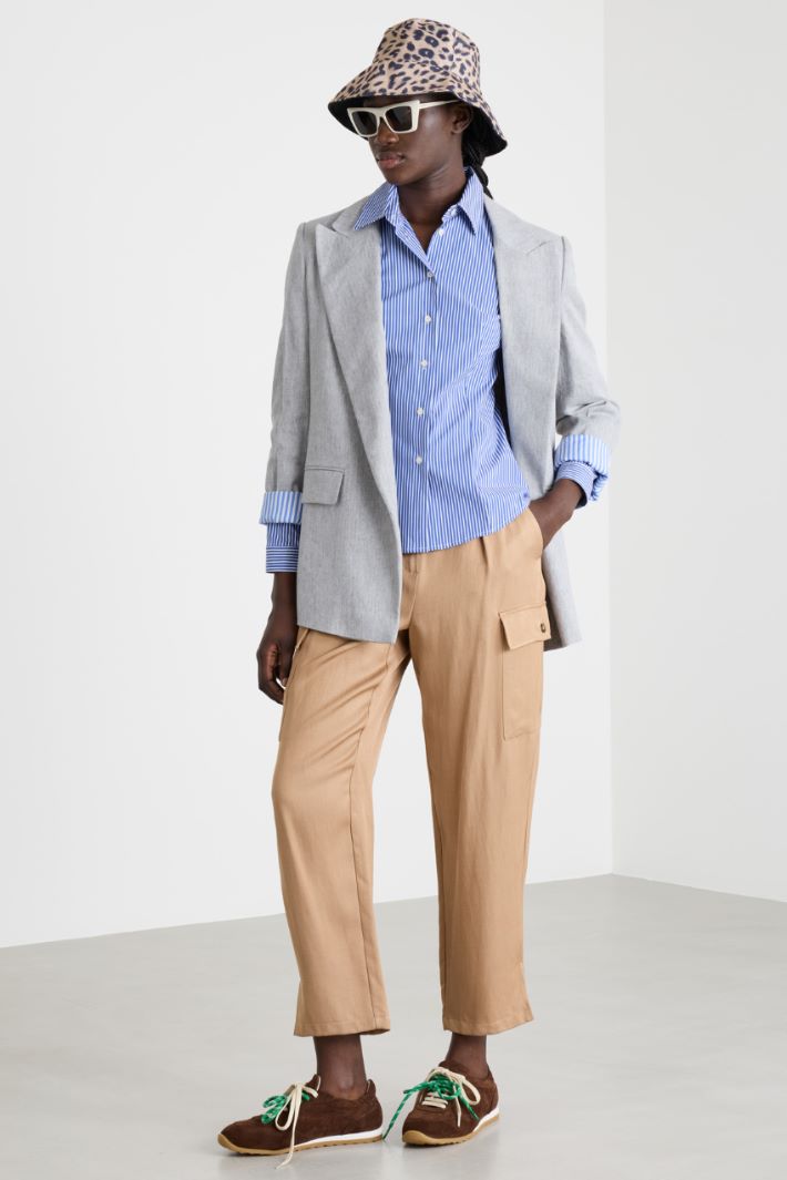 Camicia aderente in popeline stretch Intrend