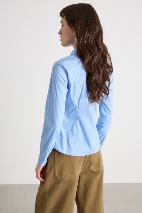 Camicia aderente in popeline stretch
