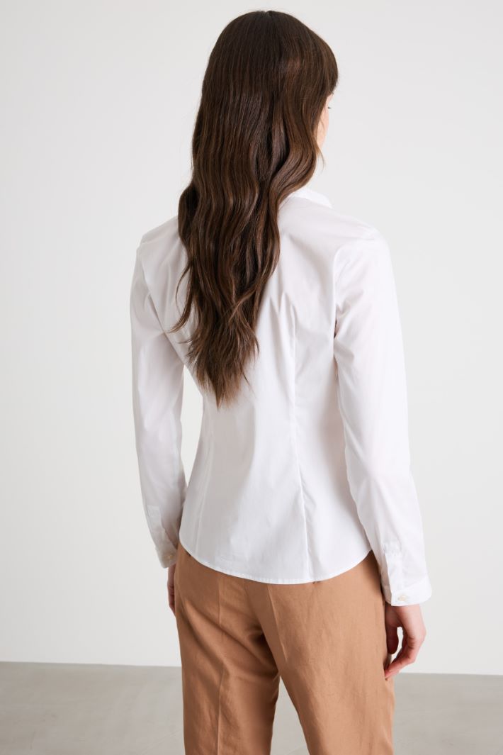 Camicia aderente in popeline stretch Intrend - 4