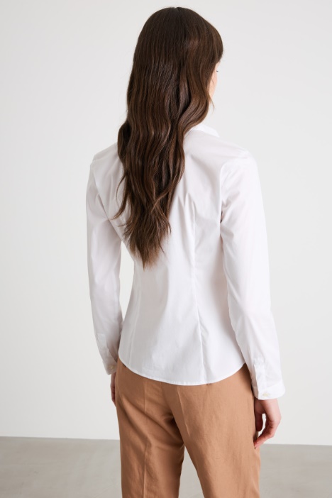 Camicia aderente in popeline stretch