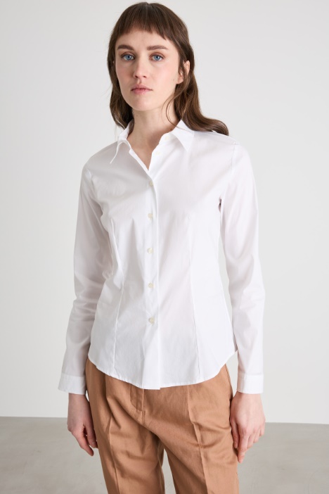 Camicia aderente in popeline stretch Intrend