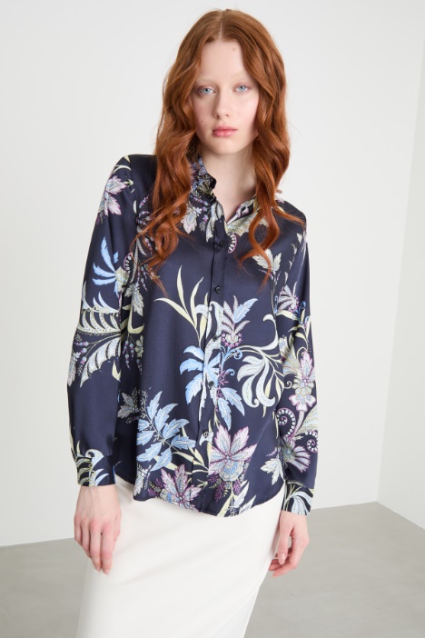 Printed twill blouse Intrend