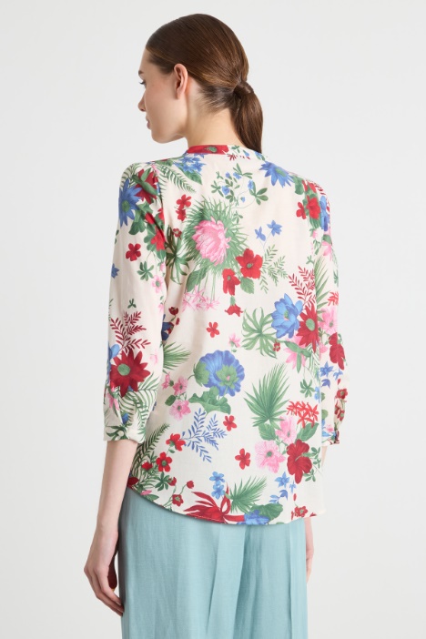 Blusa de muselina estampada