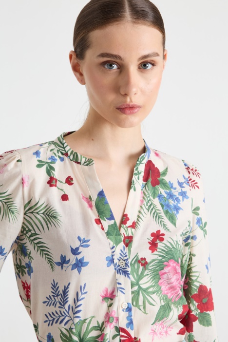 Blusa de muselina estampada