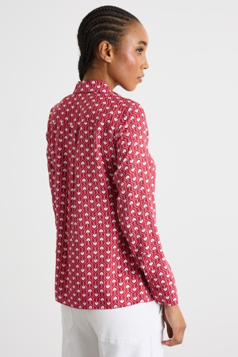 Blusa fluida con stampa