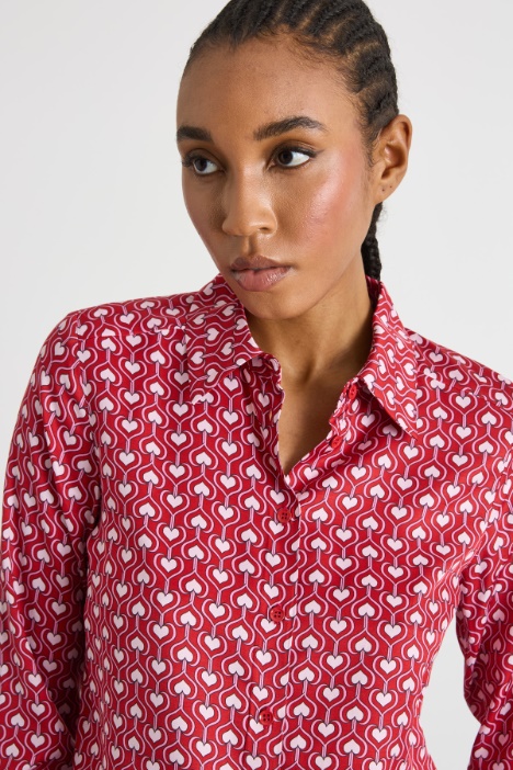 Blusa fluida con stampa