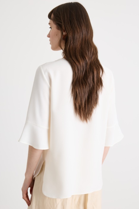 Blusa fluida in raso opaco