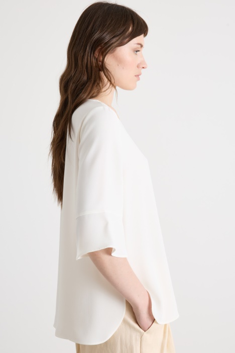 Blusa fluida in raso opaco