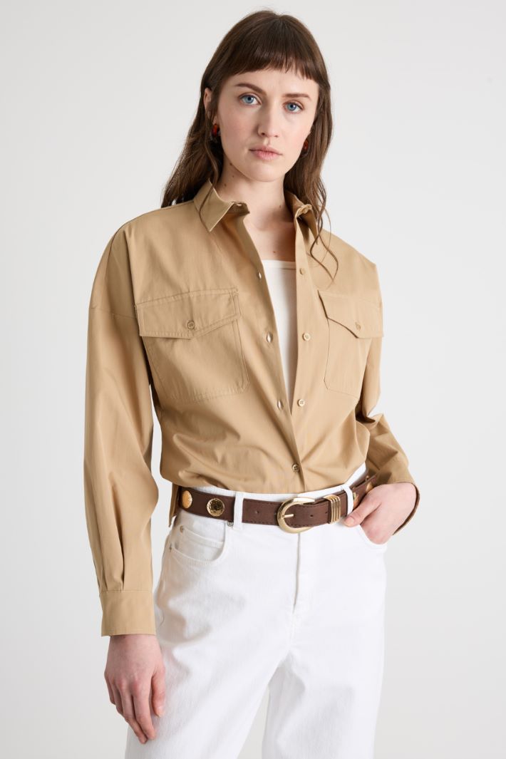 Flap-Pocket Poplin Shirt Intrend - 2