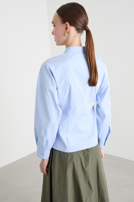 Camicia in popeline con tasche