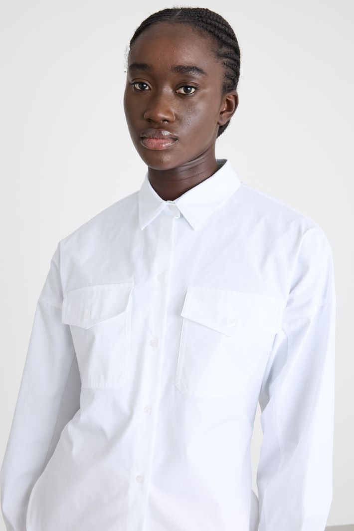 Camicia in popeline con tasche Intrend - 3